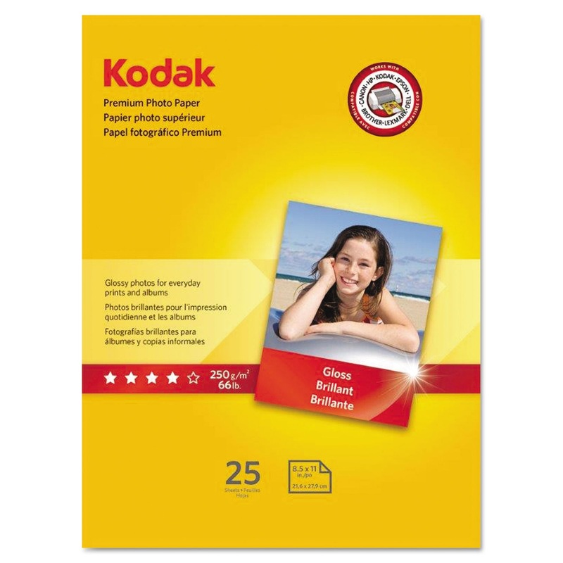 PREMIUM PHOTO PAPER, 8.5 MIL, 8.5 X 11, GLOSSY WHITE, 25/PACK