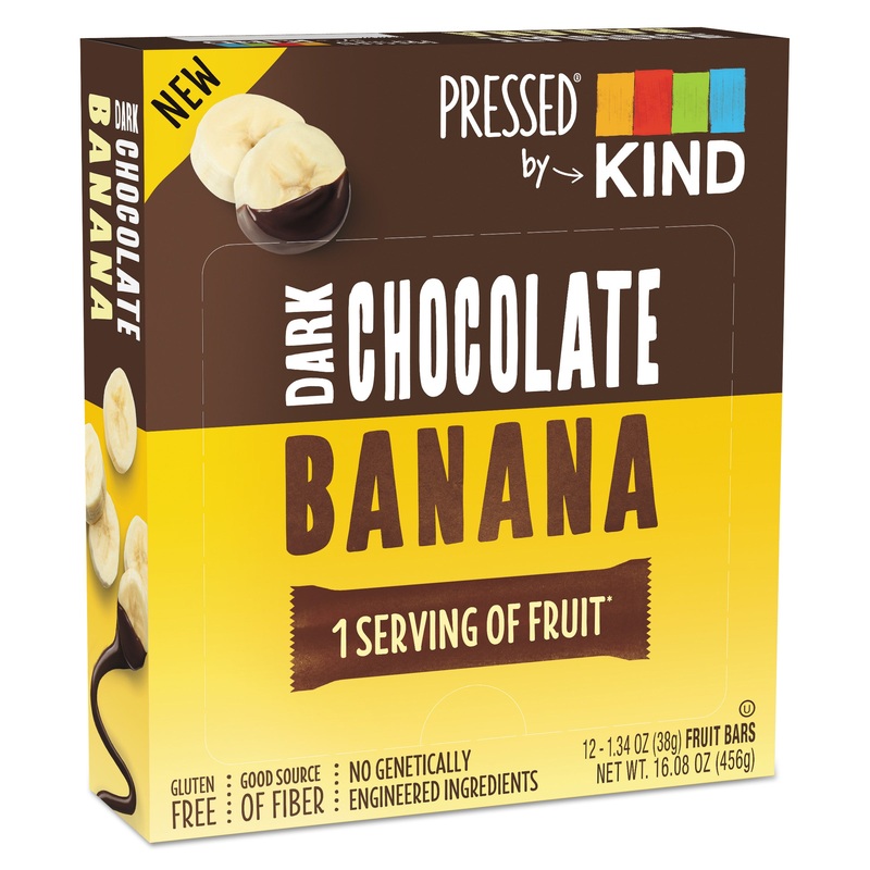 PRESSED BY KIND BARS, DARK CHOCOLATE BANANA, 1.34 OZ, 12/PACK
