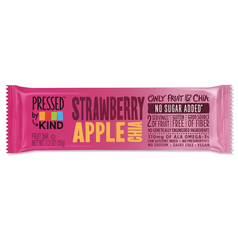 Pressed By Kind Bars, Strawberry Apple Chia, 1.2 Oz Bar, 12/box