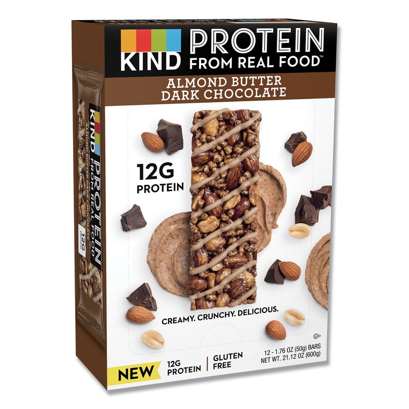 PROTEIN BARS, ALMOND BUTTER DARK CHOCOLATE, 1.76 OZ, 12/PACK
