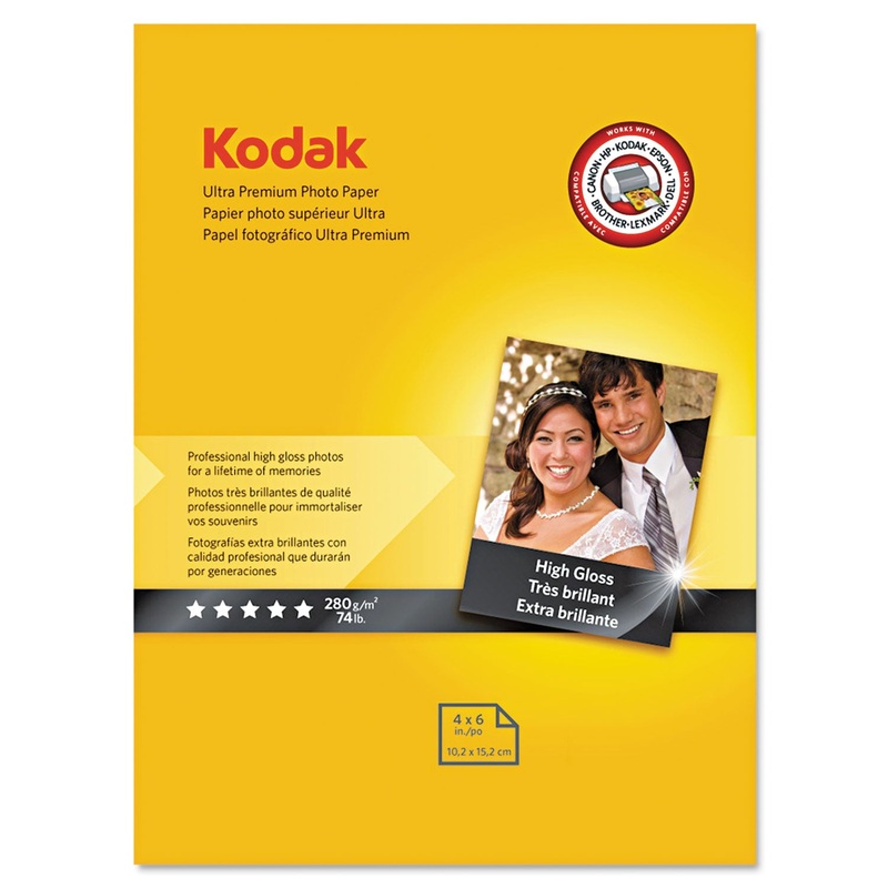 ULTRA PREMIUM PHOTO PAPER, 10 MIL, 4 X 6, HIGH-GLOSS WHITE, 20/PACK