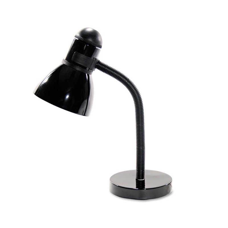 ADVANCED STYLE INCANDESCENT GOOSENECK DESK LAMP, 5.5″W X 7.5″D X 16.5″H, BLACK