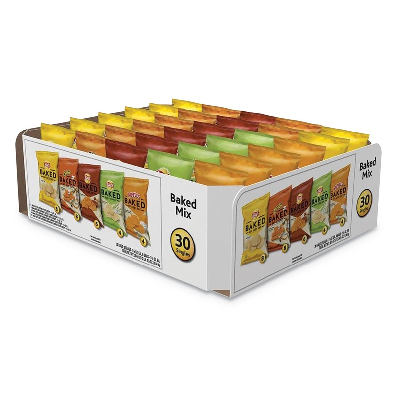 BAKED VARIETY PACK, BBQ/CRUNCHY/CHEDDAR & SOUR CREAM/CLASSIC/SOUR CREAM & ONION, 30/BOX