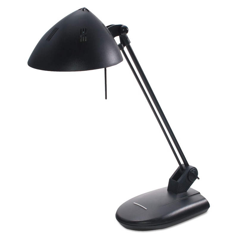 HIGH-OUTPUT THREE-LEVEL HALOGEN DESK LAMP, 6.75″W X 9″D X 20.25″H, MATTE BLACK