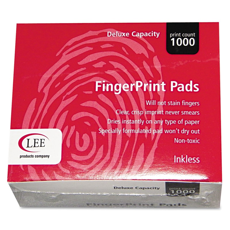 Inkless Fingerprint Pad, 2 1/4 X 1 3/4, Black, Dozen
