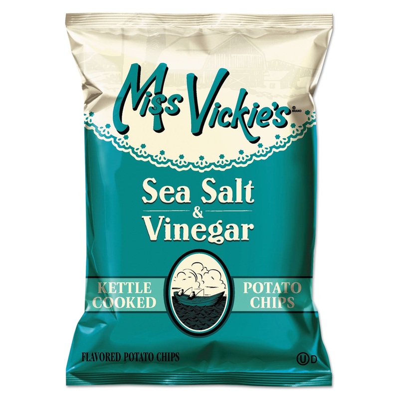 Kettle Cooked Sea Salt & Vinegar Potato Chips, 1.375 Oz Bag, 64/carton