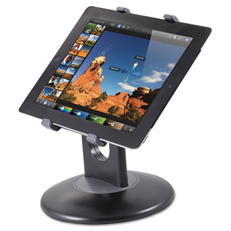 Stand For 7″ To 10″ Tablets, Swivel Base, Plastic, Black