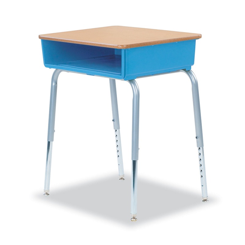 785 OPEN-FRONT STUDENT DESK WITH COLORED BOOKBOXES, 24W X 18D X 30H, BLUEBERRY, 2/CARTON