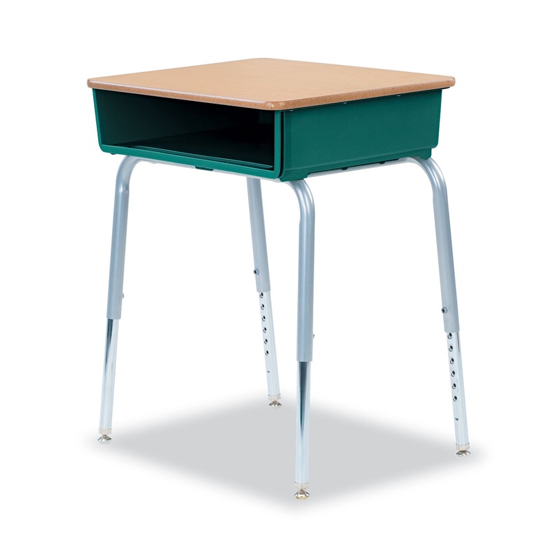785 OPEN-FRONT STUDENT DESK WITH COLORED BOOKBOXES, 24W X 18D X 30H, FOREST GREEN, 2/CARTON