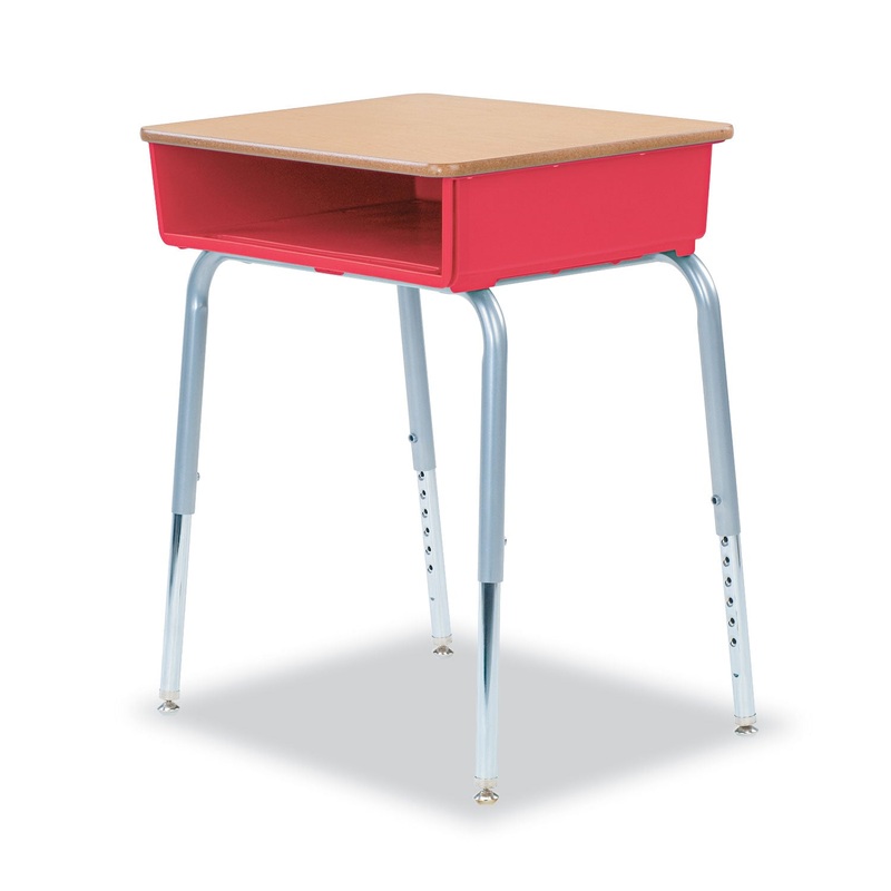 785 OPEN-FRONT STUDENT DESK WITH COLORED BOOKBOXES, 24W X 18D X 30H, RED, 2/CARTON