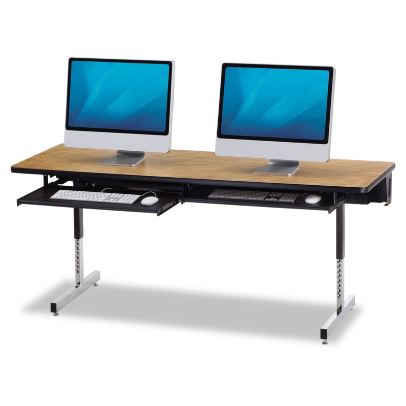 8700 Series Rectangular Activity Table, 36w X 24d X 30h, Walnut/chrome