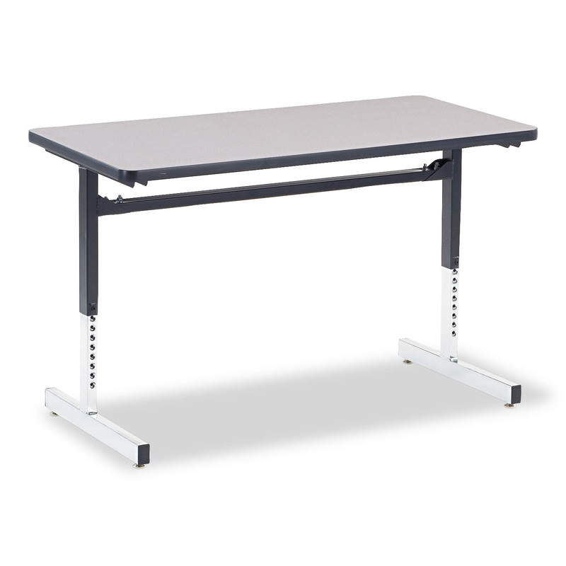 8700 Series Rectangular Activity Table, 48w X 24d X 30h, Gray Nebula/chrome