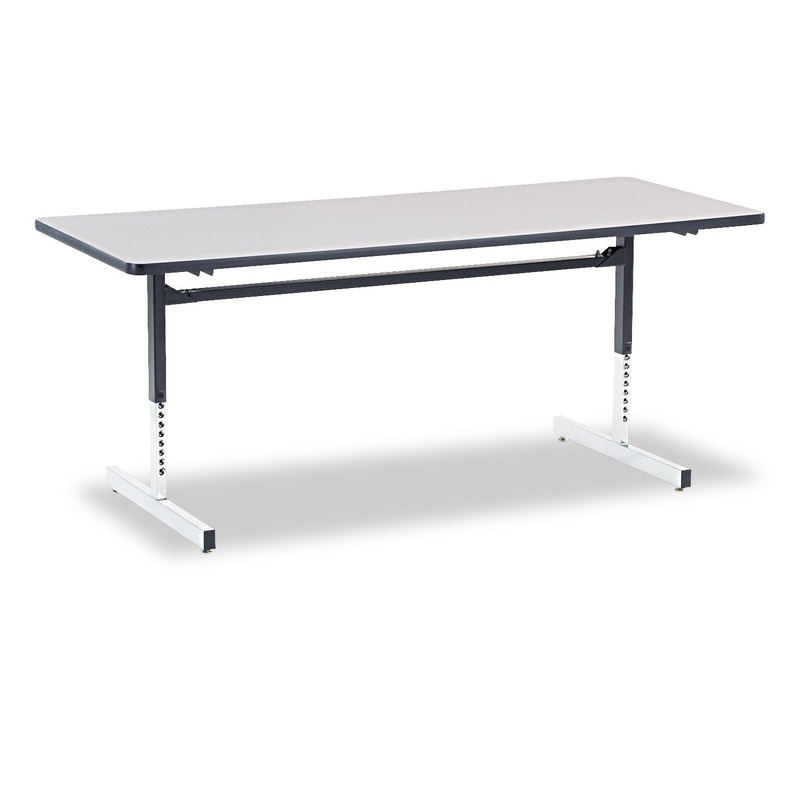 8700 Series Rectangular Activity Table, 72w X 30d X 30h, Gray Nebula/chrome