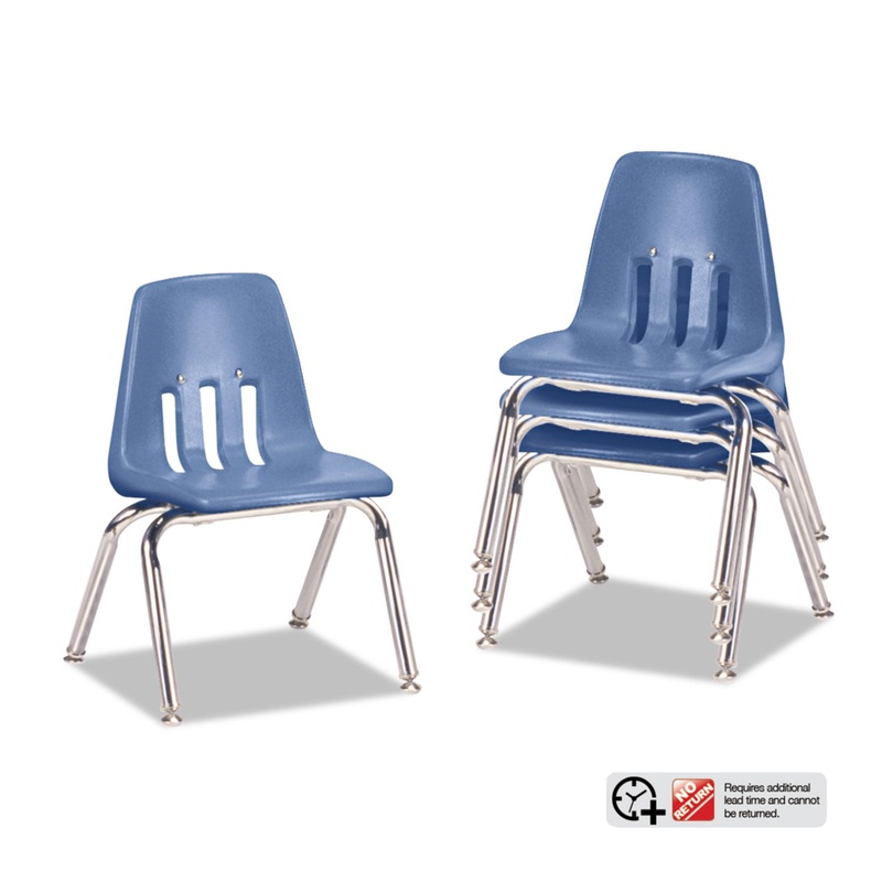 9000 SERIES CLASSROOM CHAIRS, 10″ SEAT HEIGHT, BLUEBERRY SEAT/BLUEBERRY BACK, CHROME BASE, 4/CARTON