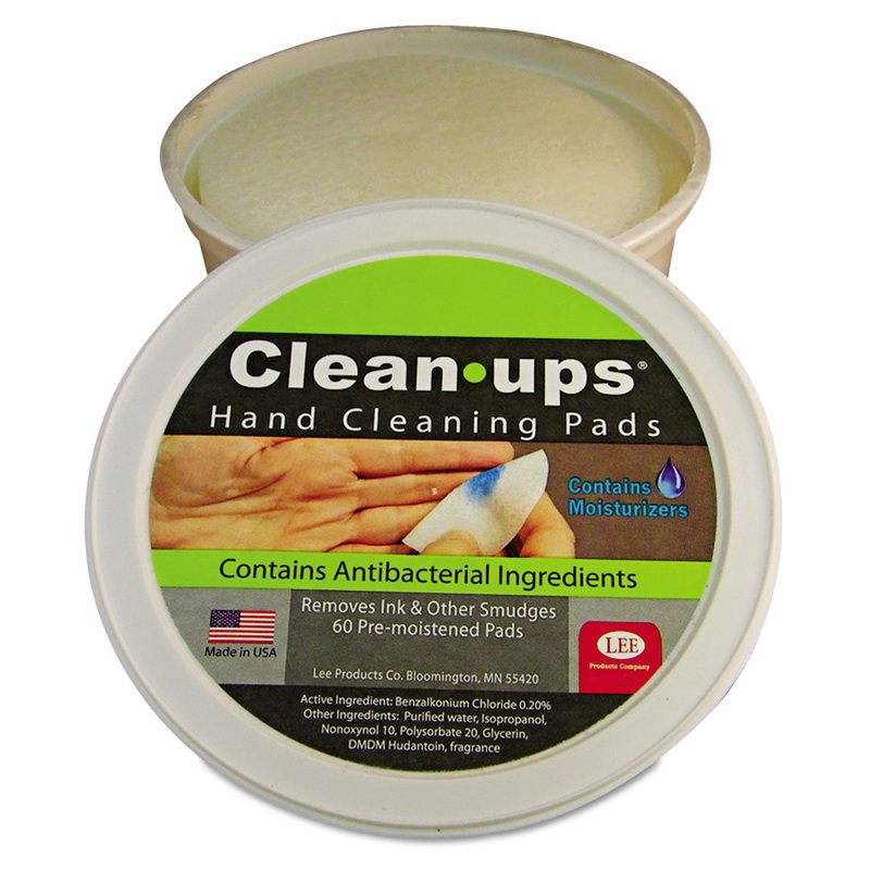 Clean-Ups Hand Cleaning Pads, Cloth, 3″ Dia, 60/tub