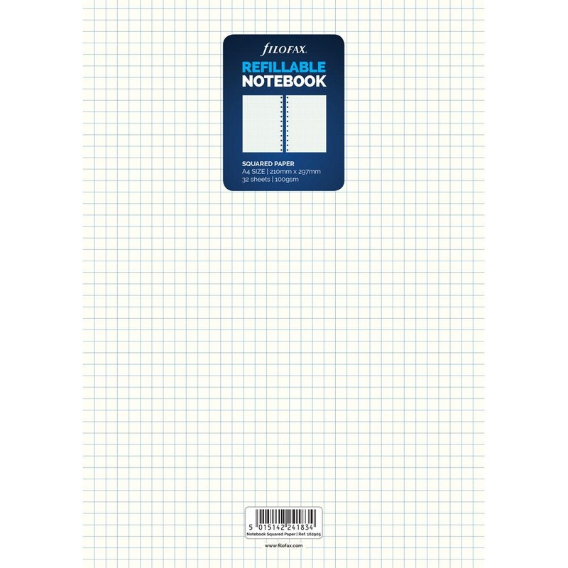 Filofax Notebook A4 White Square Refill