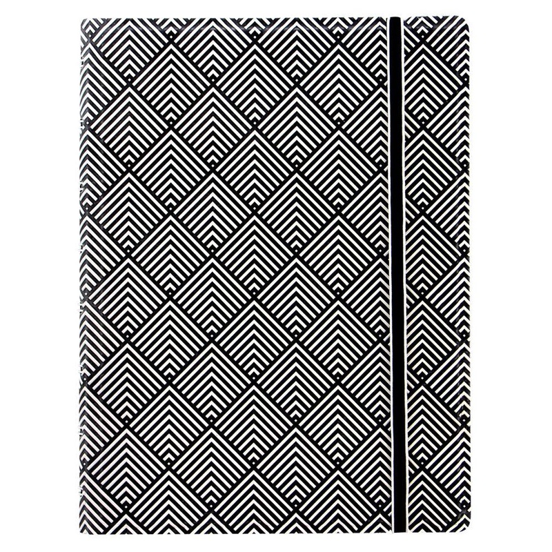 Filofax Notebook Impressions A5 Black/White Deco Lined