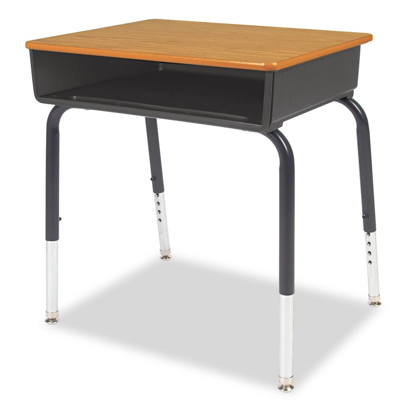 Open Front Student Desk, 24w X 18d X 30h, Walnut Top, 2/carton