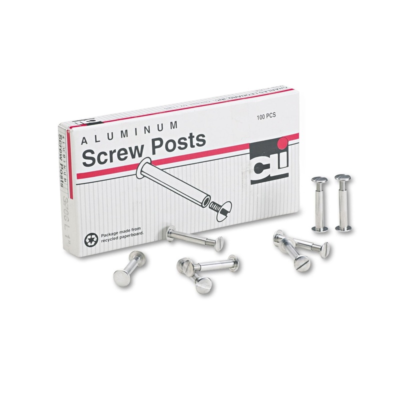 Post Binder Aluminum Screw Posts, 3/16″ Diameter, 1″ Long, 100/box