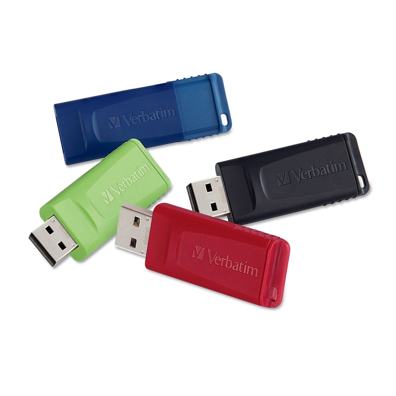 STORE ‘N’ GO USB FLASH DRIVE, 16 GB, ASSORTED COLORS, 4/PACK