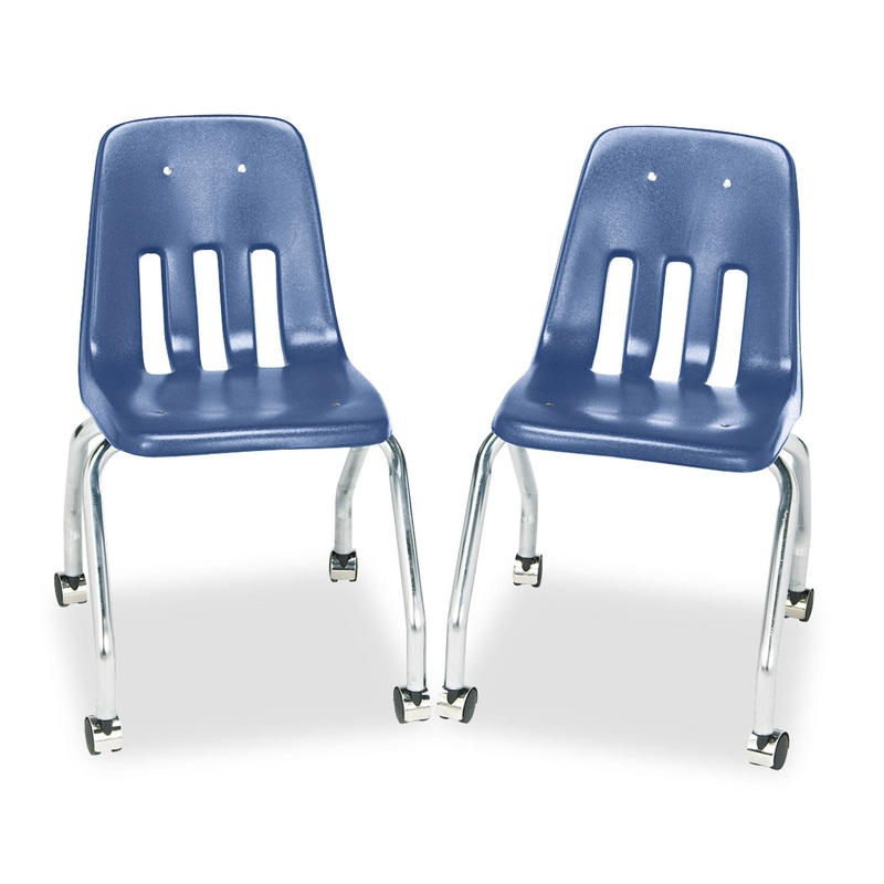 9000 CLASSIC SERIES 4-LEG MOBILE CHAIR, BLUEBERRY SEAT/BLUEBERRY BACK, CHROME BASE, 2/CARTON