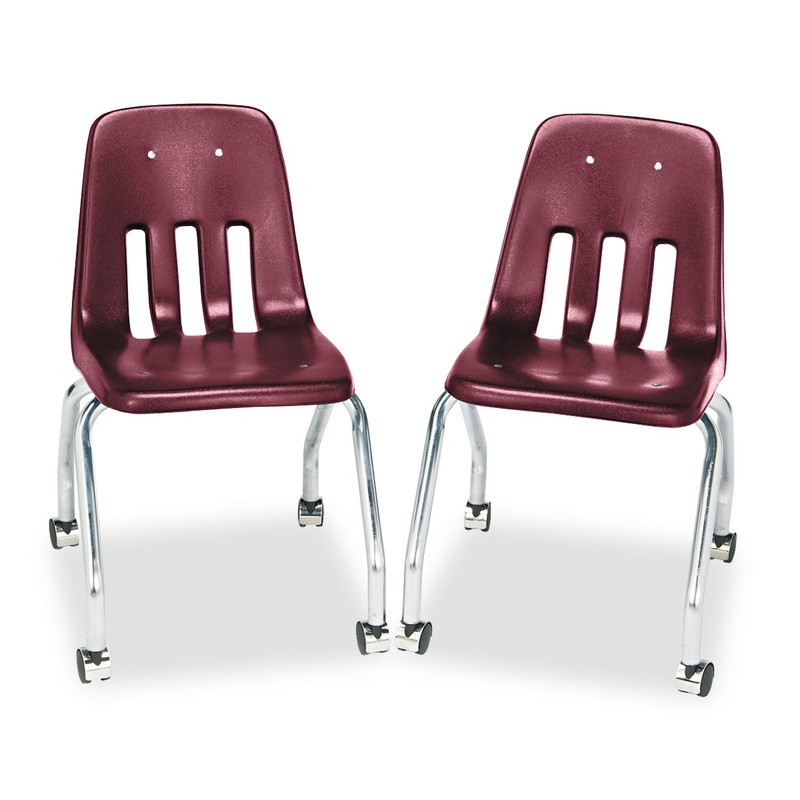9000 CLASSIC SERIES 4-LEG MOBILE CHAIR, WINE SEAT/WINE BACK, CHROME BASE, 2/CARTON