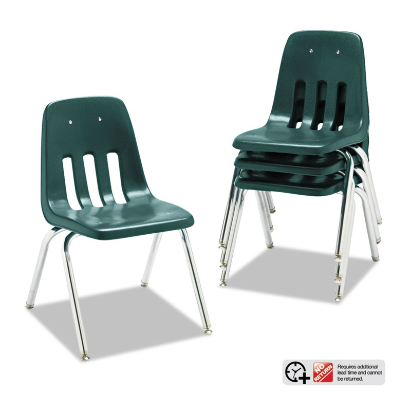 9000 SERIES CLASSROOM CHAIRS, 16″ SEAT HEIGHT, FOREST GREEN SEAT/FOREST GREEN BACK, CHROME BASE, 4/CARTON