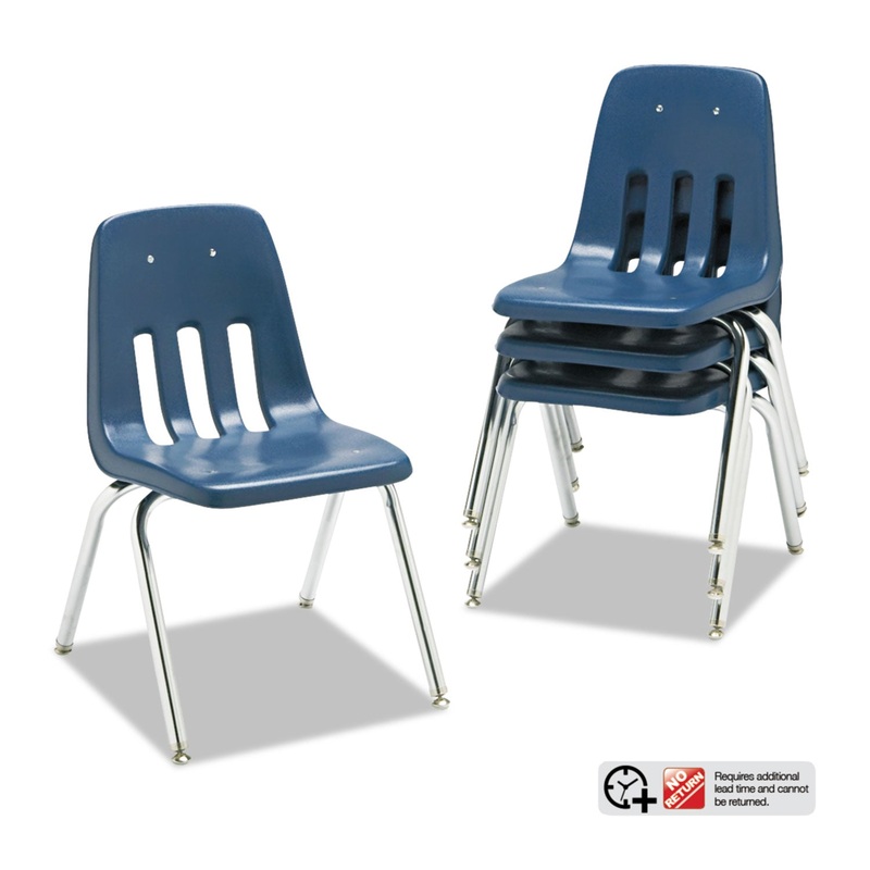 9000 SERIES CLASSROOM CHAIRS, 16″ SEAT HEIGHT, NAVY SEAT/NAVY BACK, CHROME BASE, 4/CARTON