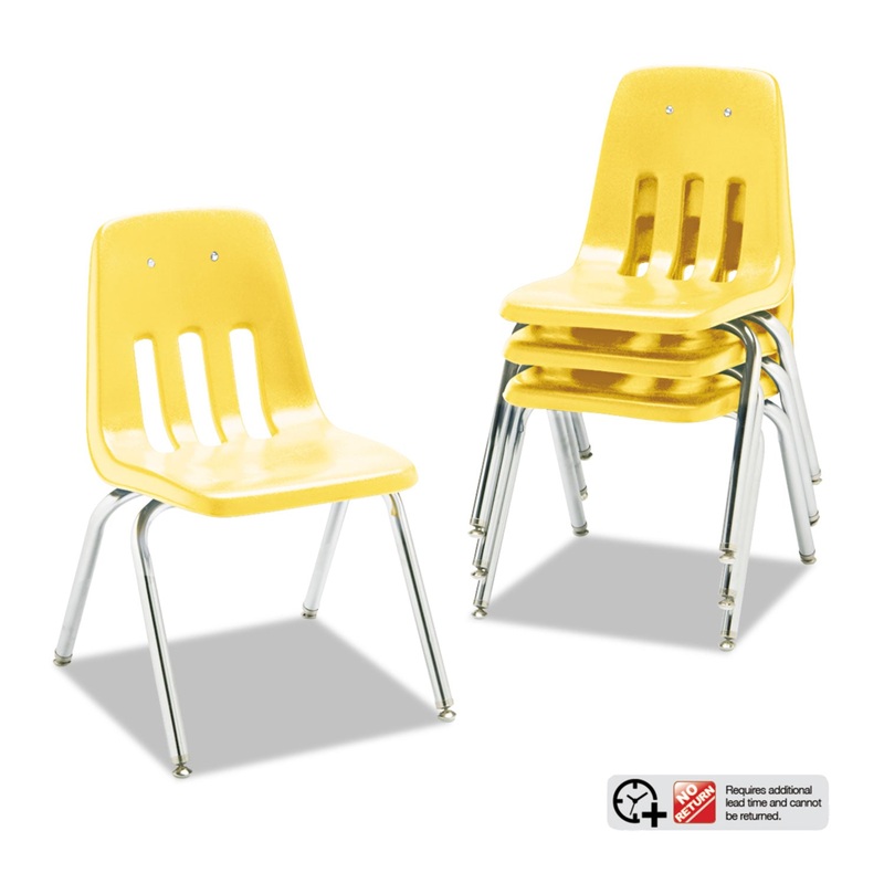 9000 SERIES CLASSROOM CHAIRS, 16″ SEAT HEIGHT, SQUASH SEAT/SQUASH BACK, CHROME BASE, 4/CARTON