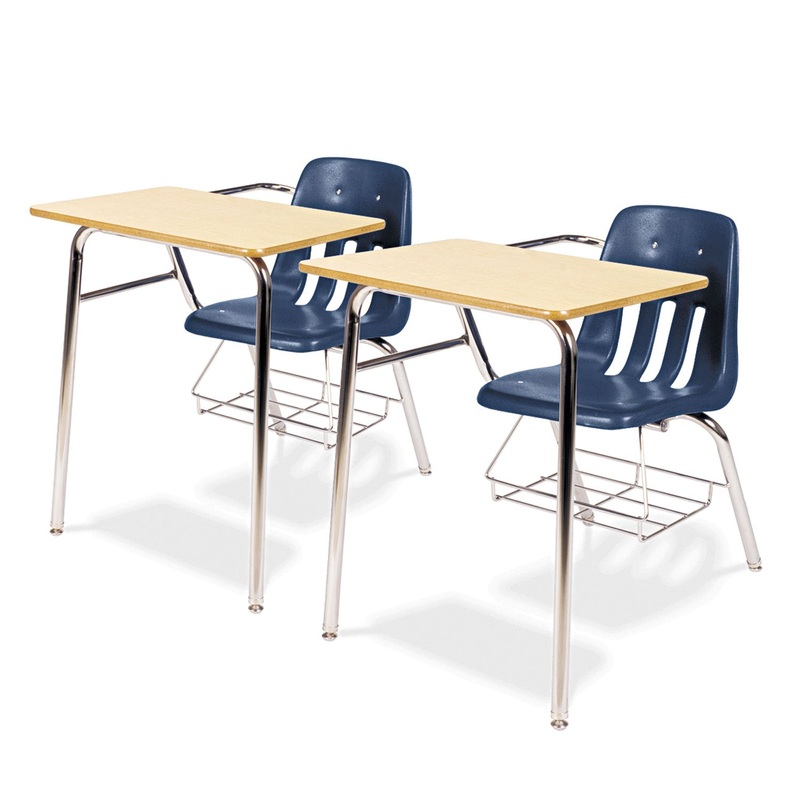 9400 SERIES CHAIR DESK, 21W X 33.5D X 30H, FUSION MAPLE/NAVY, 2/CARTON