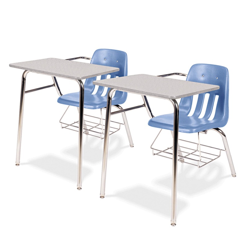 9400 SERIES CHAIR DESK, 21W X 33.5D X 30H, GRAY NEBULA/BLUEBERRY, 2/CARTON
