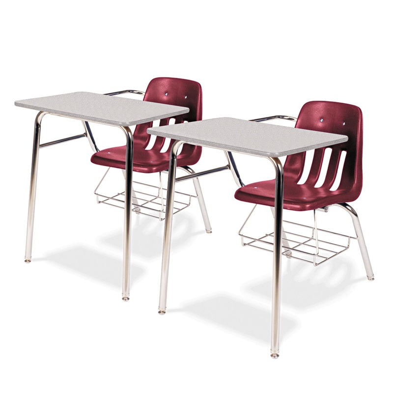 9400 SERIES CHAIR DESK, 21W X 33.5D X 30H, GRAY NEBULA/WINE, 2/CARTON