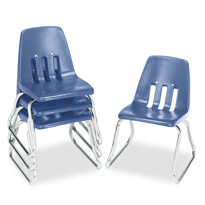 9600 CLASSIC SERIES CLASSROOM CHAIR, 12″ SEAT HEIGHT, BLUEBERRY SEAT/BLUEBERRY BACK, CHROME BASE, 4/CARTON
