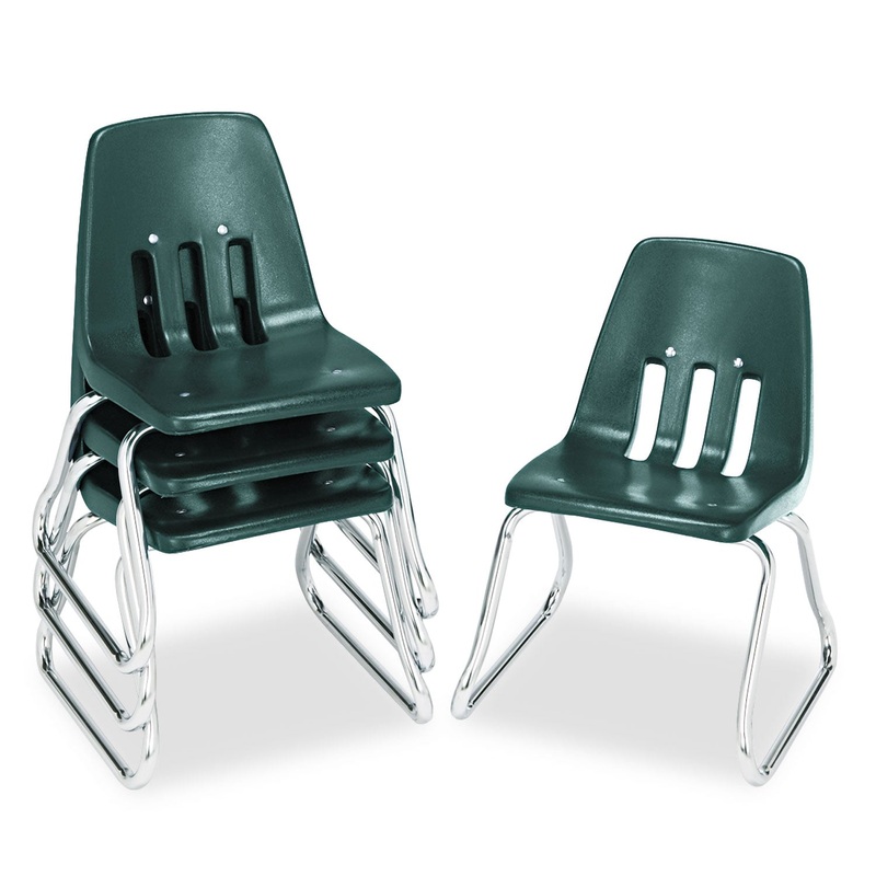 9600 CLASSIC SERIES CLASSROOM CHAIR, 12″ SEAT HEIGHT, FOREST GREEN SEAT/FOREST GREEN BACK, CHROME BASE, 4/CARTON