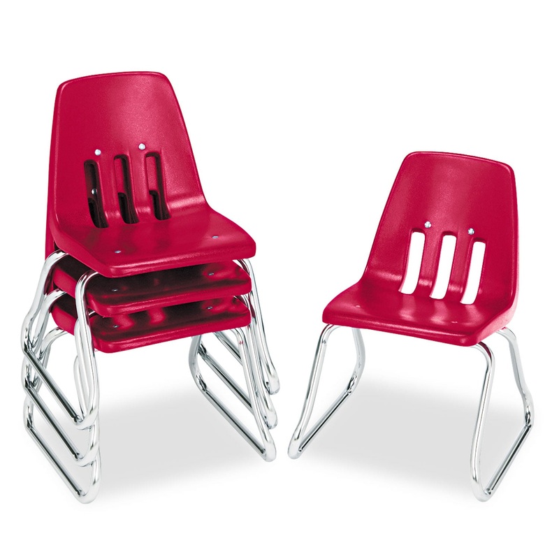 9600 CLASSIC SERIES CLASSROOM CHAIR, 12″ SEAT HEIGHT, RED SEAT/RED BACK, CHROME BASE, 4/CARTON