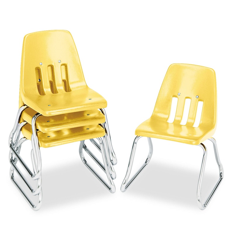 9600 CLASSIC SERIES CLASSROOM CHAIR, 12″ SEAT HEIGHT, SQUASH SEAT/SQUASH BACK, CHROME BASE, 4/CARTON