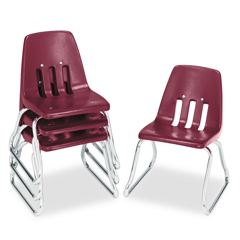 9600 CLASSIC SERIES CLASSROOM CHAIR, 12″ SEAT HEIGHT, WINE SEAT/WINE BACK, CHROME BASE, 4/CARTON
