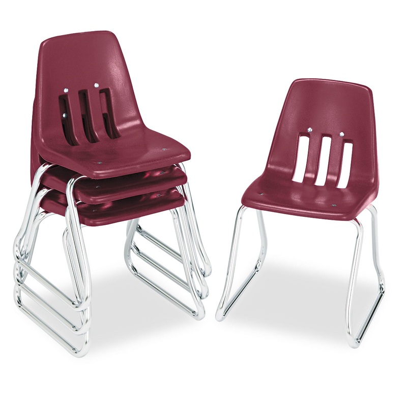9600 CLASSIC SERIES CLASSROOM CHAIRS, 14″ SEAT HEIGHT, WINE SEAT/WINE BACK, CHROME BASE, 4/CARTON