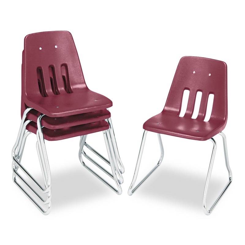 9600 CLASSIC SERIES CLASSROOM CHAIRS, 16″ SEAT HEIGHT, WINE SEAT/WINE BACK, CHROME BASE, 4/CARTON