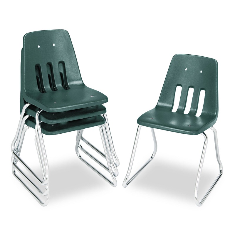 9600 CLASSIC SERIES CLASSROOM CHAIRS, 18″ SEAT HEIGHT, FOREST GREEN SEAT/FOREST GREEN BACK, CHROME BASE, 4/CARTON