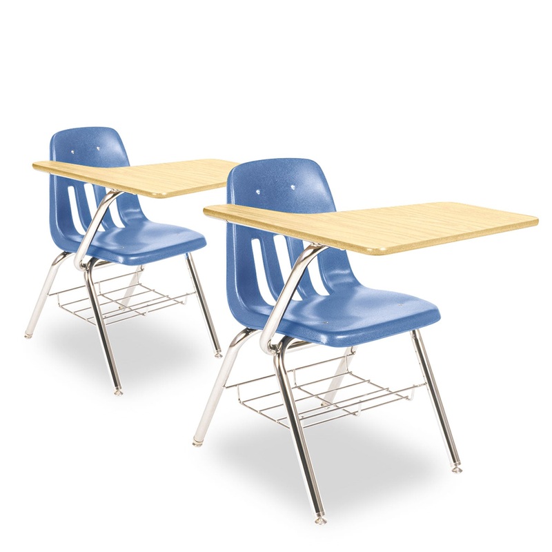 9700 SERIES CHAIR DESK, 18.75W X 31D X 30.5H, FUSION MAPLE/BLUE, 2/CARTON
