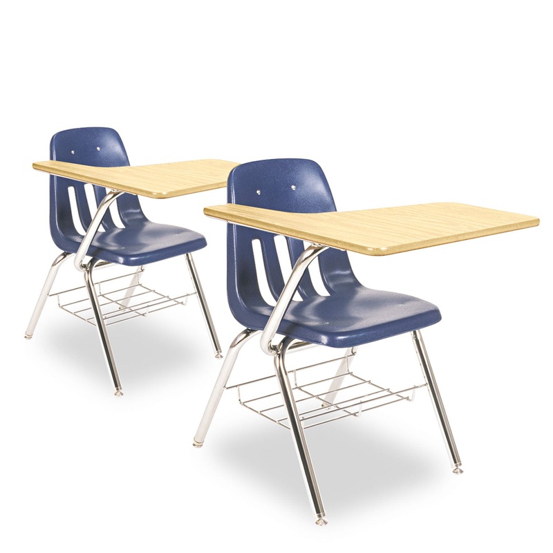 9700 SERIES CHAIR DESK, 18.75W X 31D X 30.5H, FUSION MAPLE/NAVY, 2/CARTON