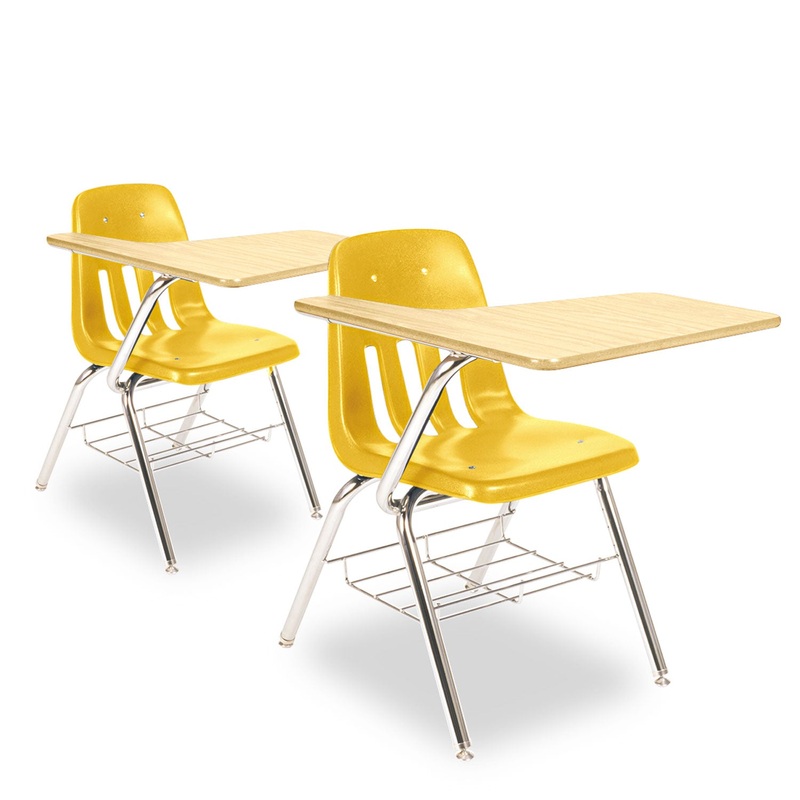 9700 SERIES CHAIR DESK, 18.75W X 31D X 30.5H, FUSION MAPLE/SQUASH, 2/CARTON