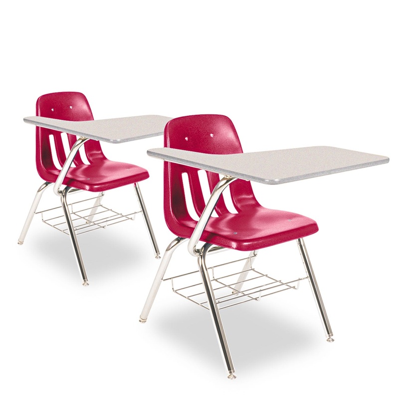 9700 SERIES CHAIR DESK, 18.75W X 31D X 30.5H, GRAY NEBULA/RED, 2/CARTON