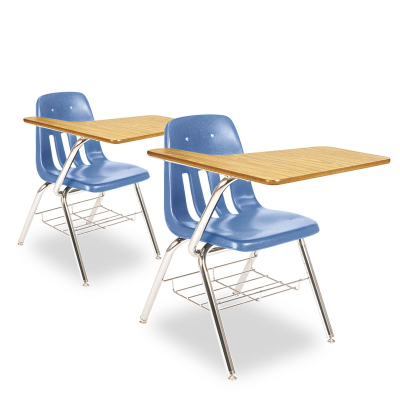 9700 SERIES CHAIR DESK, 18.75W X 31D X 30.5H, MEDIUM OAK/BLUEBERRY, 2/CARTON