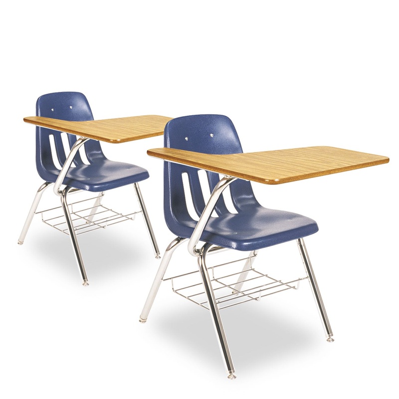 9700 SERIES CHAIR DESK, 18.75W X 31D X 30.5H, MEDIUM OAK/NAVY, 2/CARTON