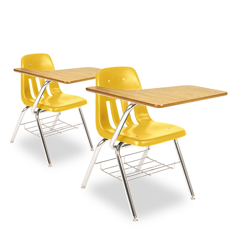 9700 SERIES CHAIR DESK, 18.75W X 31D X 30.5H, MEDIUM OAK/SQUASH, 2/CARTON