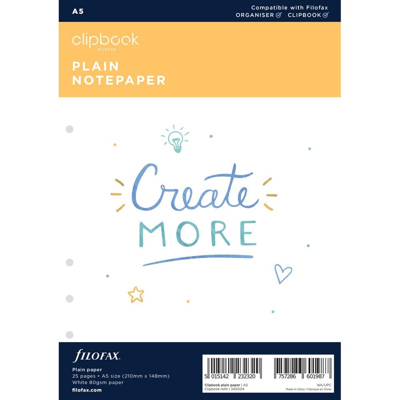Filofax Clipbook A5 Notes Plain Refill