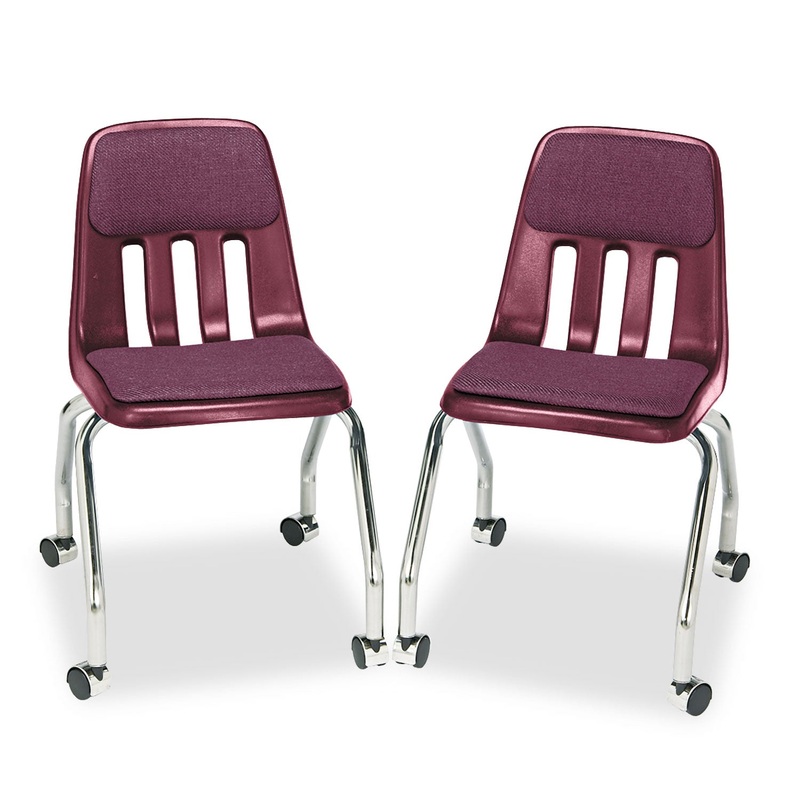 PADDED TEACHER’S CHAIR, WINE SEAT/WINE BACK, CHROME BASE, 2/CARTON