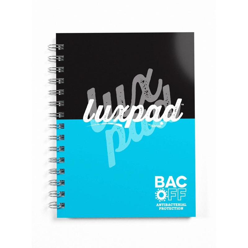 Luxpad Anti-Bacterial Notebook A5+ Lined With Margin Wiro Bound 200 Pages Assorted Colours